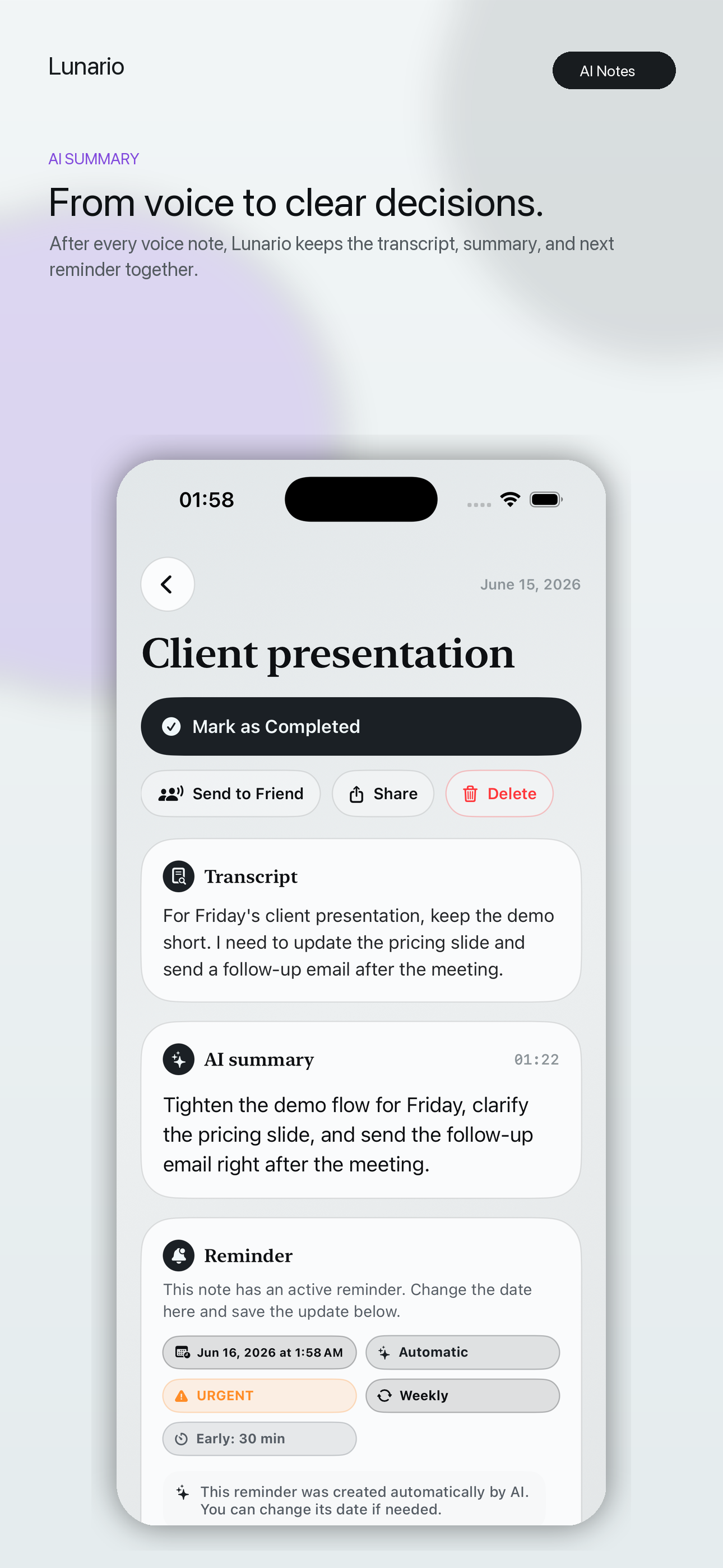 Lunario feature preview